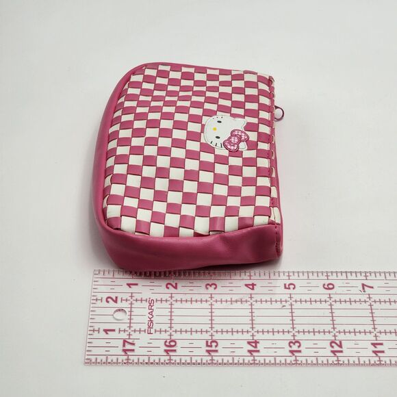 Sanrio 2007 Hello Kitty Woven Zipper Cosmetic Pencil Pouch Bag - Picture 8 of 8